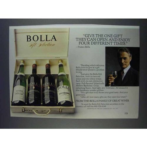 1980 Bolla Wine Ad - Open And Enjoy Four Times