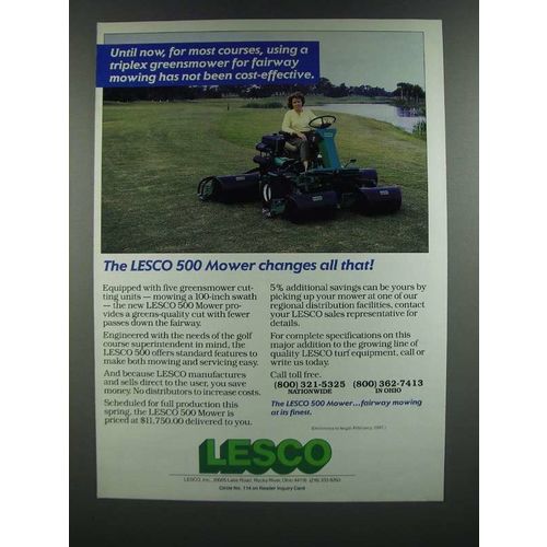 1986 Lesco 500 Mower Ad - Using a Triplex Greensmower for Fairway Mowing