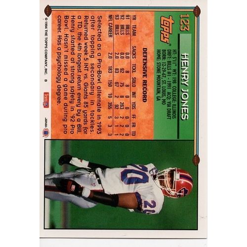 Buffalo Bills Topps 1994 Football cards lot of 9 VF/NM