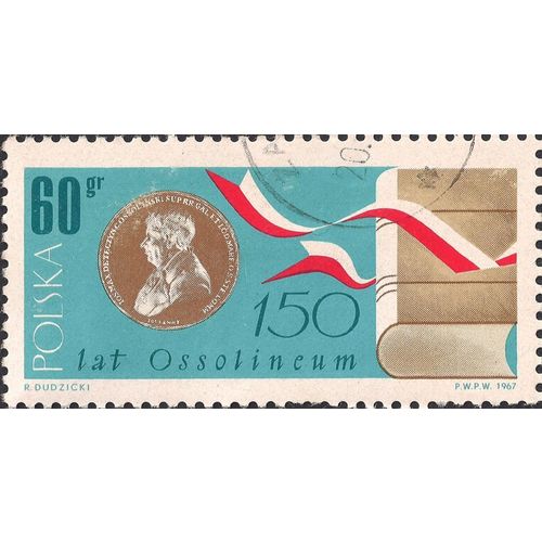 POLAND, 150th anniversary Ossolineum, blue 1967, 60Gr