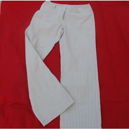 Womens George Ivory Beige Striped Jeans Pants 8 30 Waist Clearance