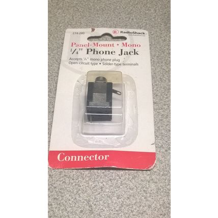 1/4 6.35mm Female Panel-Mount Mono Jack ~ Open Circuit ~ RadioShack 274-280 0280