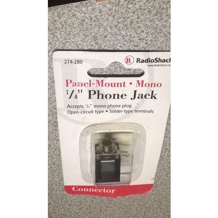 1/4 6.35mm Female Panel-Mount Mono Jack ~ Open Circuit ~ RadioShack 274-280 0280