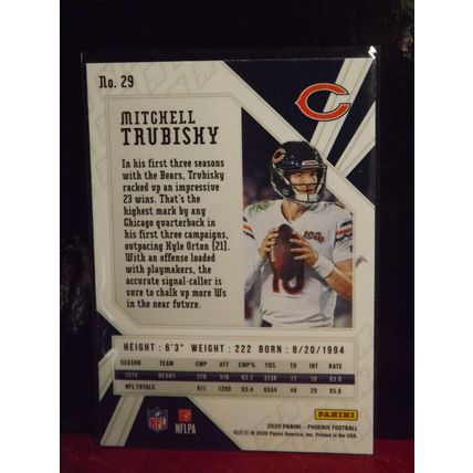 2020 Phoenix MITCHELL TRUBISKY (Chicago Bears) #29