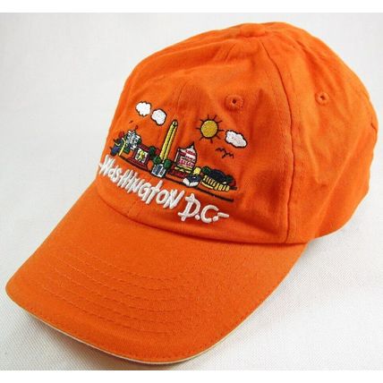 Pre-Owned Embroidered Orange Washington D.C. Souvenir Cap Hat, Small, Adjustable
