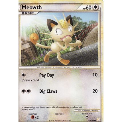 Pokemon Heartgold Soulsilver 75/123 Meowth
