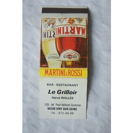 Matchbook Cover Le Grilloir, Herve Wallee, Ivry-sur-Seine ref.3