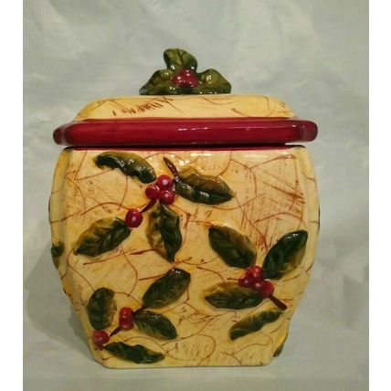"Make The Season Bright" Ceramic Christmas Covered Candy Dish - NIB! Fast Ship!