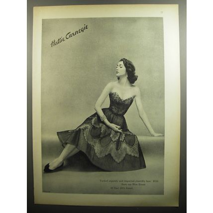 1951 Hattie Carnegie Dress Advertisement