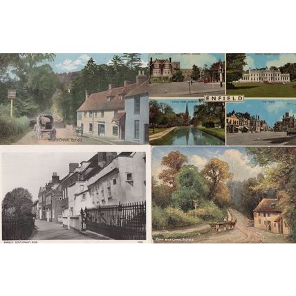 Gentlemans Row Rose & Crown Enfield 4x Postcard s