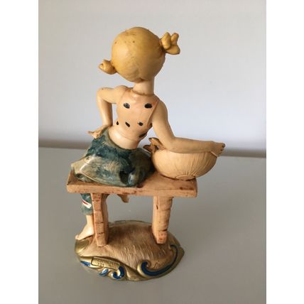 VINTAGE DEPOSE FIGRINE- GIRL WITH FISH BASKET