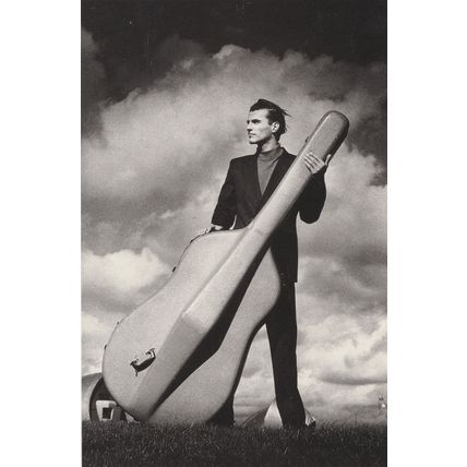 Amazing Cello Bass Man Disaster Storm Photo Award Dutch Art Postcard
