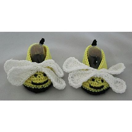 Hand Crocheted Bee Baby Slippers / Bootees - Made in Australia