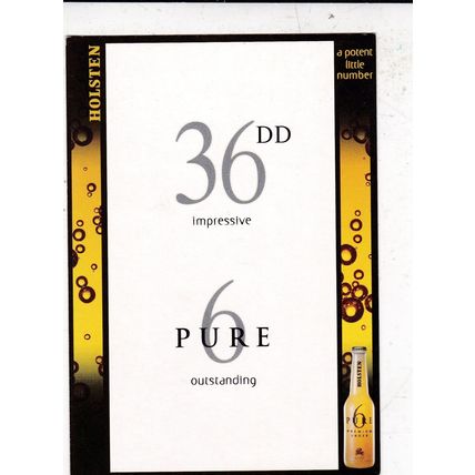 36 DD impressive, 6 Pure outstanding Holsten Advertising Postcard unused VGC