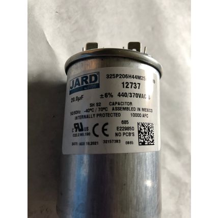 NEW JARD 20.0UF, MFD 440/370 VAC Round Motor Run Capacitors # 12737,BV