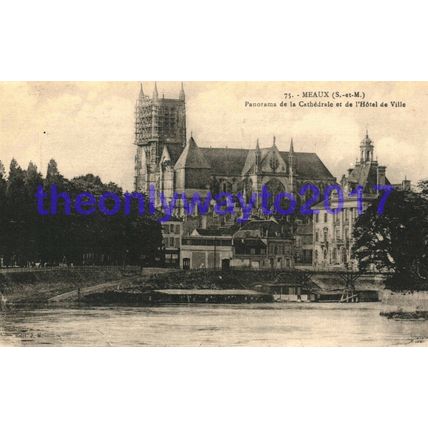 Meaux, St Etienne et l'Hotel de Ville, France, Postcard, 1900/10s