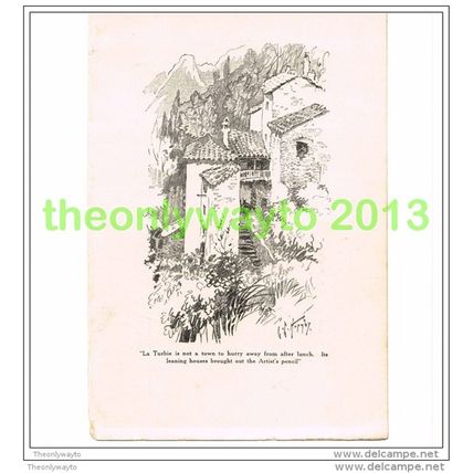LA TURBIE, MENTON, FRANCE, BOOK ILLUSTRATION (PRINT), 1920