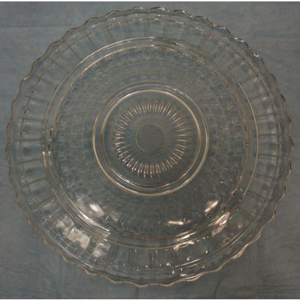 Vintage Federal Glass Sunflower Bubble Pattern Footed 11 1/4" Cake Torte Plate