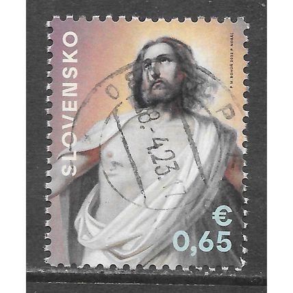 SLOVENSKO 2022 65c EASTER PAINTING JESUS USED SLOVAKIA