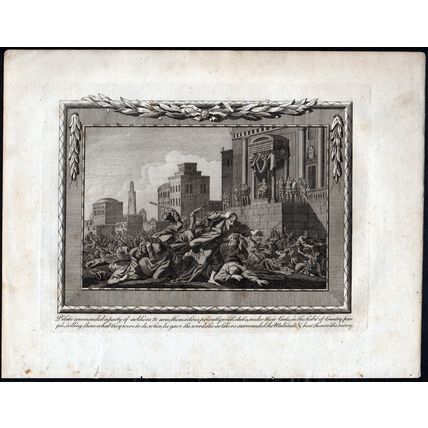PILATE COMMANDED A PARTY OF SOLDIERS 1777 Josephus Flavius ANTIQUE ETCHING