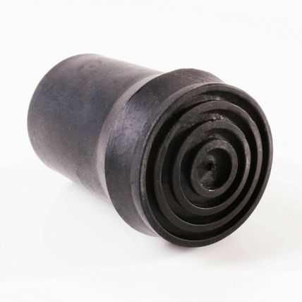 SPARE BLACK RUBBER WALKING STICK FERRULE 19mm Steel Insert Crutch Bottom Tip UK