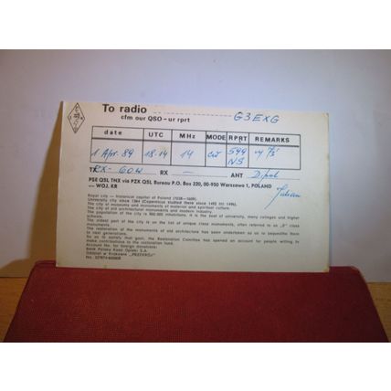 QSL card SKAWINA, POLAND 1989 =