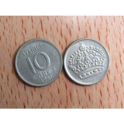 Sweden 1961 10 Silver Ore Coin