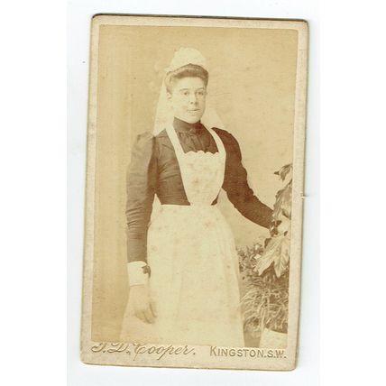 Victorian cdv photo young woman in service maid Kingston SW photographer