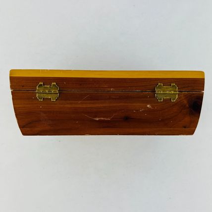 Mercer Wisconsin Vintage Wooden Souvenir Flip Top Box
