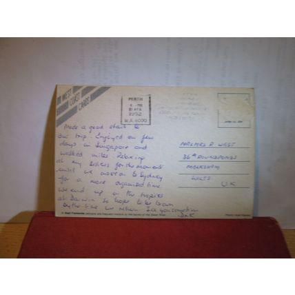 PELICANS, SWAN RIVER, PERTH, WESTERN AUSTRALIA, used postcard 1992 pm =