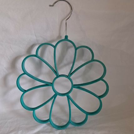 TEAL FLOWER SCARF HANGER Belt Tie Velvet Holder Closet Organizer Storage Necktie