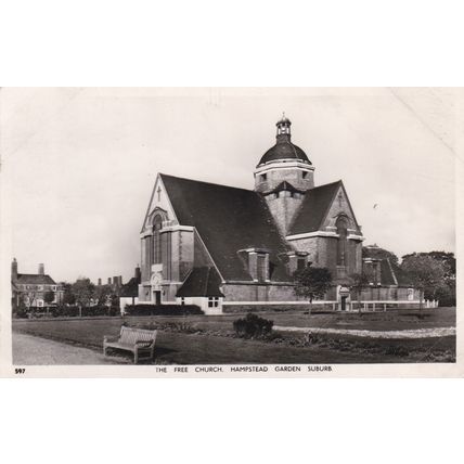 E269 HAMPSTEAD GARDEN SUBURB - THE FREE CHURCH. RP POSTCARD