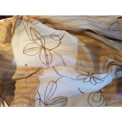 James Lakeland Shirt Dress Silk Gold Pinstripe Embroidery Size S 8 UK