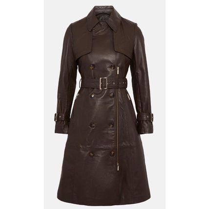 KAREN MILLEN Lamb Nappa Leather Zip Detail Trench Coat BNWT (RARE & COLLECTABLE)