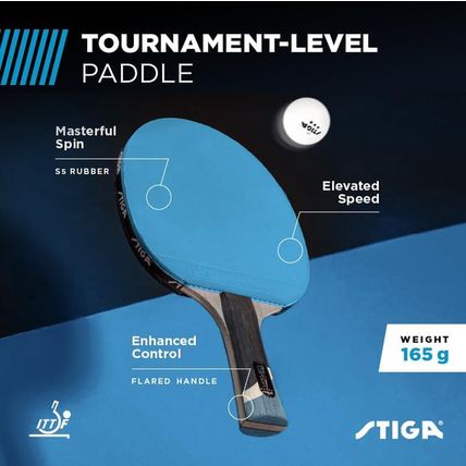 STIGA Pro Carbon Performance-Level Table Tennis Racket with Carbon Technology fo
