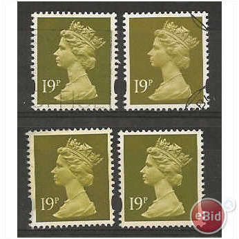 Y1675 19p Bistre (1 centre band).Fine Used.