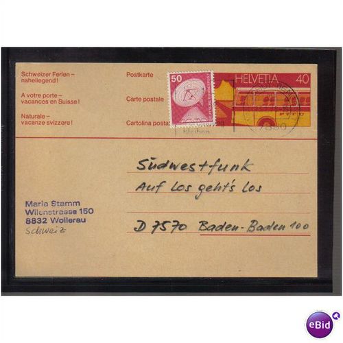 1979 SWITZERLAND P/PAID PC UPRATED WALDSHUT-TIENGEN