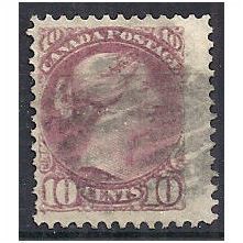 Canada 1876 SG87 10c Pale Lilac Magenta Fine Used .