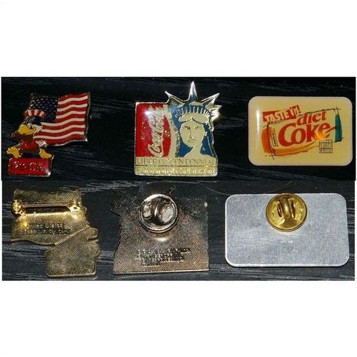 3x Coca Cola PINS :1984 Olympic Usa Flag Liberty Centennial Diet Coke