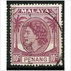 PENANG 1954/1957 SG 34 - #3 fine used (o)