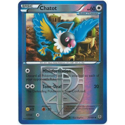 Pokemon Black & White Plasma Blast - #77/101 - Chatot Rev Holo