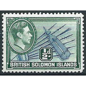 Solomon Islands 1939 SG60 1/2d Blue & Blue-Green Mounted Mint ... .