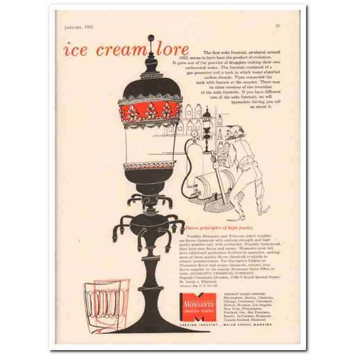 monsanto chemical company 1952 vanillin ethavan ice cream vintage ad