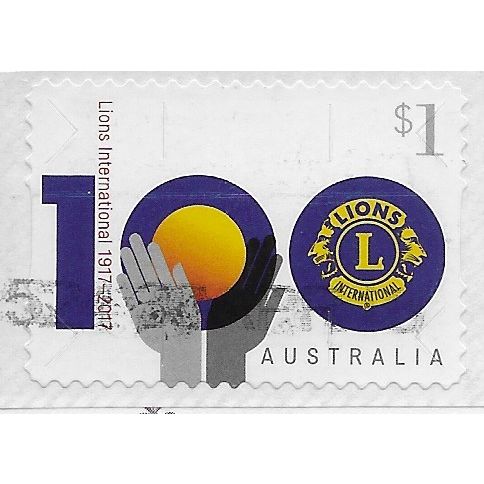 AUS 2017 $1.00 (S/A) 'LIONS INTERNATIONAL' (ON PAPER) FINE USED (EBID64-148)