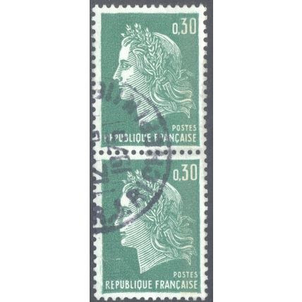 France 1969 - 30c green - "Republique" x 2 - used 2