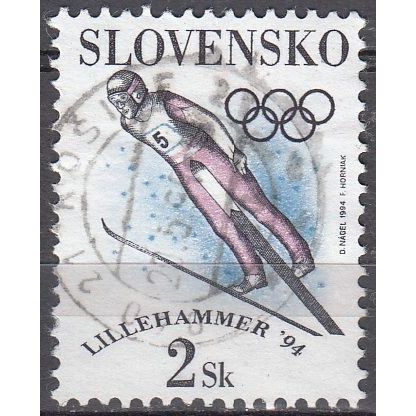 Slovensko 1994 Michel 187 O Cote (2009) 0.20 € Jeux olympiques de Lillehammer