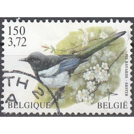 Belgique 2001 Michel 3038 Cote (2008) 7.50 € Oiseau Pie bavarde Cachet rond