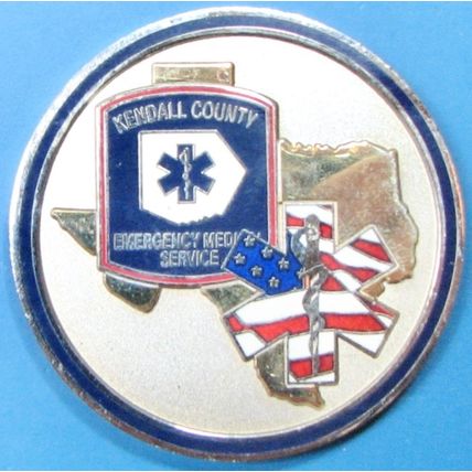 Kendall County, TX EMS. Challenge Coin. 1.5". 45b.