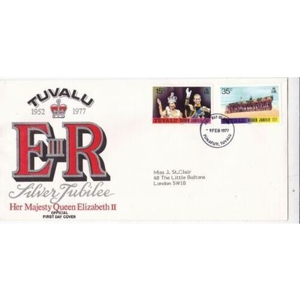 Tuvalu 1977 Silver Jubilee FDC Special Cancel typed VGC