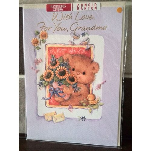 With love, For You, Grandma - (L) - Glitter Card - 006